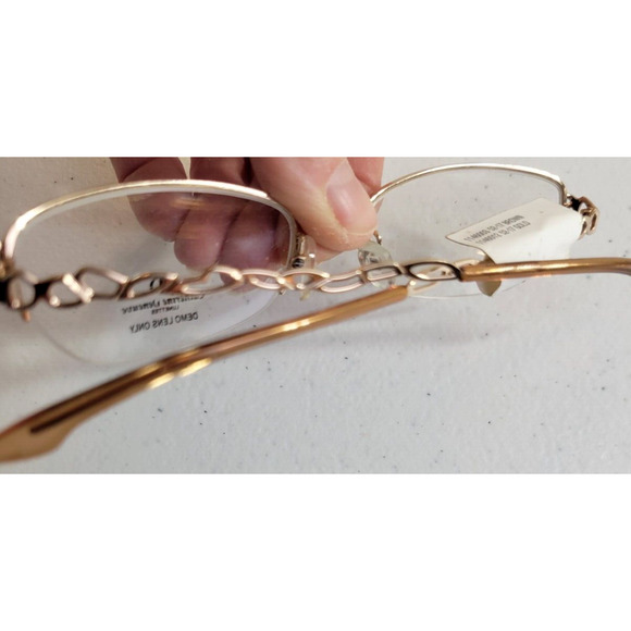 Catherine Deneuve Lunette Rose Gold Tone Frame Women's Eyeglasses Tester - Picture 2 of 8